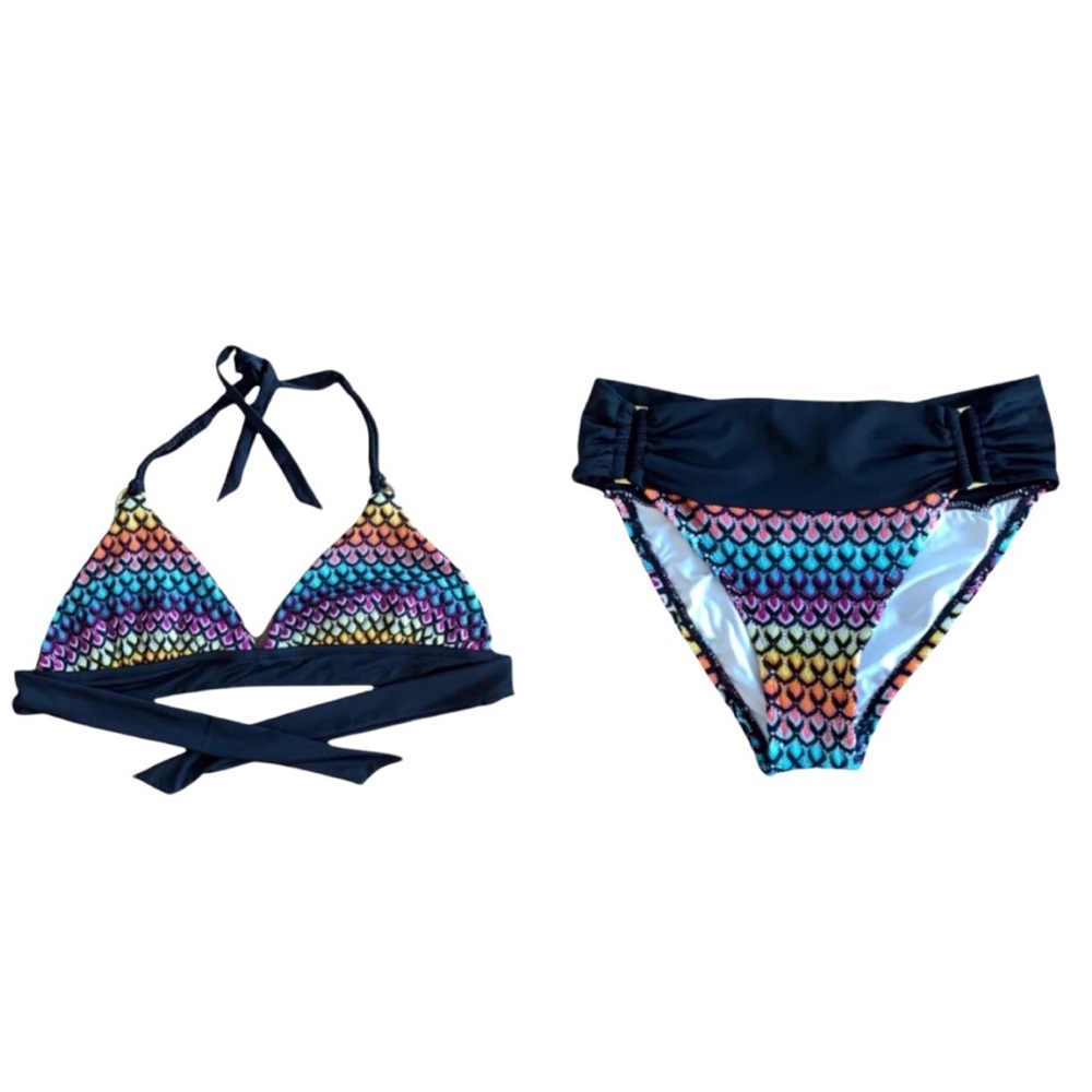 Swim systems rainbow knit bikini top